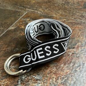 Guess classic black and white logo belt with D ring. Women’s or men’s. One size.